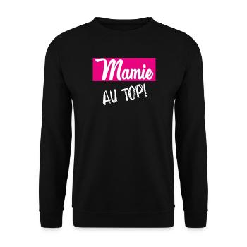 OMA. OMA. MUTTERTAG. ALLES GUTE ZUM GEBURTSTAG - Unisex Pullover - Schwarz - Vorne - Alina (178cm) & Michal (187cm)
