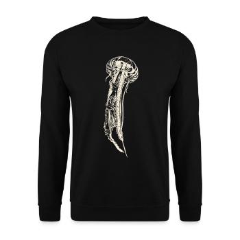 Qualle Jellyfish Ozean maritim save the deep blue - Unisex Pullover - Schwarz - Vorne - Alina (178cm) & Michal (187cm)