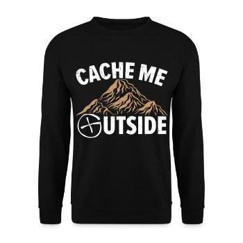 Cache Me Outside Kartenlesen Geocaching Geocache G - Unisex Pullover - Schwarz - Vorne - Alina (178cm) & Michal (187cm)