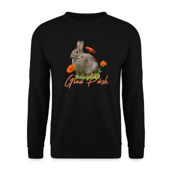 glad pask Frohe Ostern - Unisex Pullover - Schwarz - Vorne - Alina (178cm) & Michal (187cm)