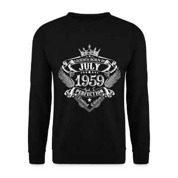 Juli 1959 Geburtstag Juli 1959 Juli - Unisex Pullover - Schwarz - Vorne - Alina (178cm) & Michal (187cm)