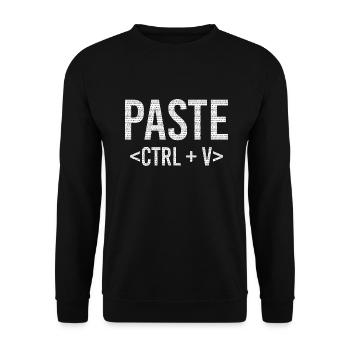 Copy And Paste IT Informatik STRG + V - Unisex Pullover - Schwarz - Vorne - Alina (178cm) & Michal (187cm)
