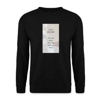 Sei du selbst - Unisex Pullover - Schwarz - Vorne - Alina (178cm) & Michal (187cm)