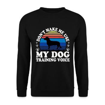 Westfälische Dachsbracke Hundesilhouette Retro Sonne - Unisex Pullover - Schwarz - Vorne - Alina (178cm) & Michal (187cm)