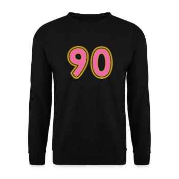 90. 90 ANS. 90e ANNIVERSAIRE. ANNIVERSAIRE 90 ANS. - Sweat-shirt Unisexe - noir - Devant - Alina (178cm) & Michal (187cm)