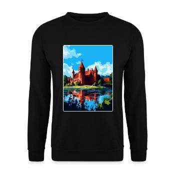 Malbork Castle Poland Vintage Travel Poster WPA - Unisex Sweatshirt - black - Front - Alina (178cm) & Michal (187cm)