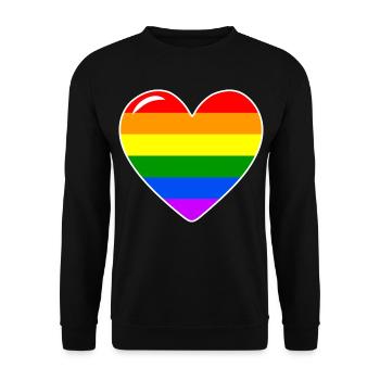 Herz Liebe Regenbogenflagge - Unisex Pullover - Schwarz - Vorne - Alina (178cm) & Michal (187cm)