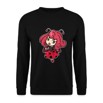 Zierliche Marienkäfer Prinzessin - Unisex Pullover - Schwarz - Vorne - Alina (178cm) & Michal (187cm)