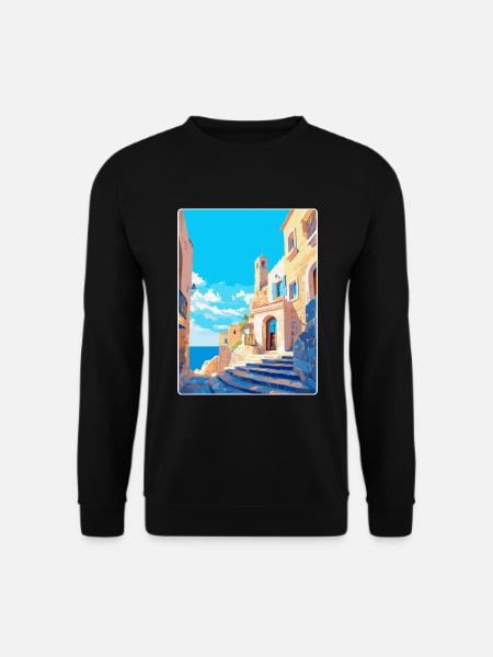 Rhodos Griechenland Vintage Reiseplakat WPA Souvenir - Unisex Pullover - Schwarz