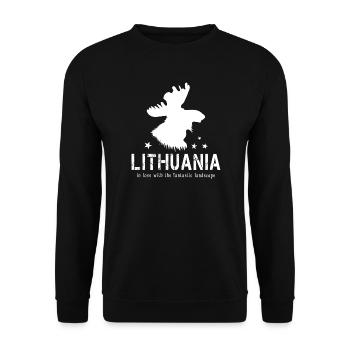 Lithuania Litauen litauisch - Unisex Pullover - Schwarz - Vorne - Alina (178cm) & Michal (187cm)