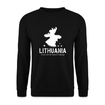 Lithuania Litauen litauisch - Unisex Pullover - Schwarz - Vorne - Alina (178cm) & Michal (187cm)