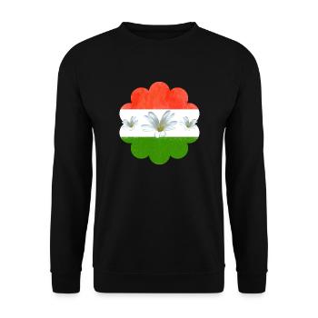 Ungarn Fahne ungarische Flagge - Unisex Pullover - Schwarz - Vorne - Alina (178cm) & Michal (187cm)
