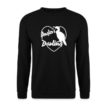 Der Kormoran - Anglers Sportfischers Liebling - Unisex Pullover - Schwarz - Vorne - Alina (178cm) & Michal (187cm)