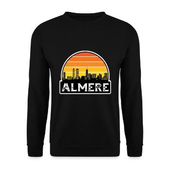 Almere Niederlande Flagge Skyline Reisesouvenir - Unisex Pullover - Schwarz - Vorne - Alina (178cm) & Michal (187cm)