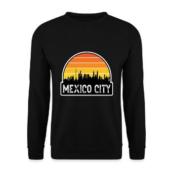 Mexiko-Stadt Mexiko-Flagge Skyline Reise-Souvenir - Unisex Pullover - Schwarz - Vorne - Alina (178cm) & Michal (187cm)