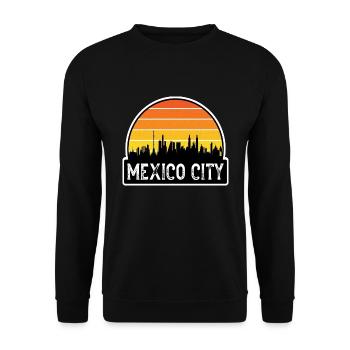 Mexiko-Stadt Mexiko-Flagge Skyline Reise-Souvenir - Unisex Pullover - Schwarz - Vorne - Alina (178cm) & Michal (187cm)