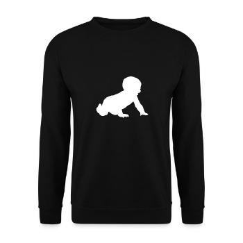 Baby Kinder Krabbeln Geschenkidee Füsse Familie - Unisex Pullover - Schwarz - Vorne - Alina (178cm) & Michal (187cm)