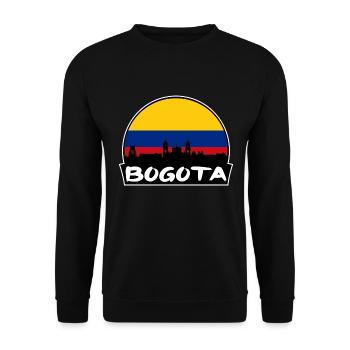 Bogota Kolumbien Flagge Skyline Silhouette Reisen - Unisex Pullover - Schwarz - Vorne - Alina (178cm) & Michal (187cm)