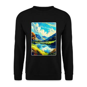 Lake District England Uk Vintage Travel Poster WPA - Unisex Sweatshirt - black - Front - Alina (178cm) & Michal (187cm)