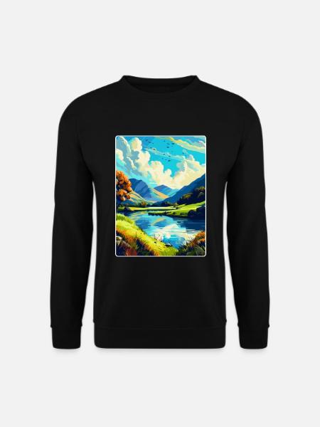 Lake District England Uk Vintage Travel Poster WPA - Unisex Sweatshirt - black