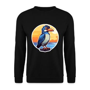 Jay Lustige Karikatur Kawaii Beach Illustration - Unisex Pullover - Schwarz - Vorne - Alina (178cm) & Michal (187cm)