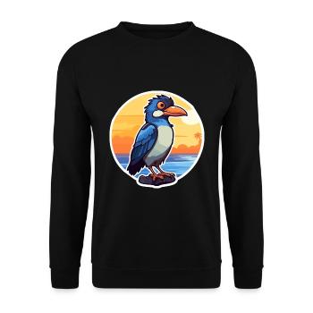 Jay Lustige Karikatur Kawaii Beach Illustration - Unisex Pullover - Schwarz - Vorne - Alina (178cm) & Michal (187cm)