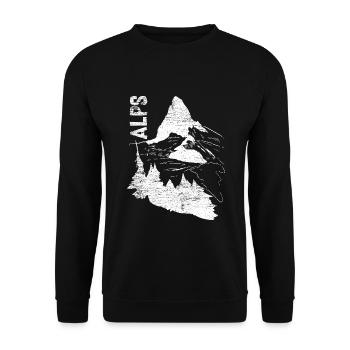 Schwindelfreier Bergsteiger Matterhorn - Unisex Pullover - Schwarz - Vorne - Alina (178cm) & Michal (187cm)