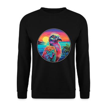 Rebhuhn Buntes Aquarell Cartoon Kawaii Haustier - Unisex Pullover - Schwarz - Vorne - Alina (178cm) & Michal (187cm)