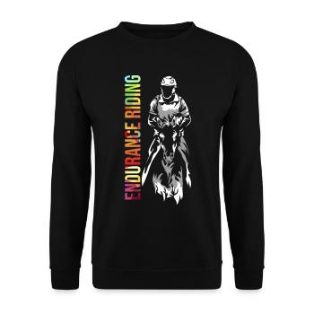 Ausdauernder Vielseitigkeitsritt Turnier - Unisex Pullover - Schwarz - Vorne - Alina (178cm) & Michal (187cm)