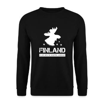 Finland - Unisex Pullover - Schwarz - Vorne - Alina (178cm) & Michal (187cm)