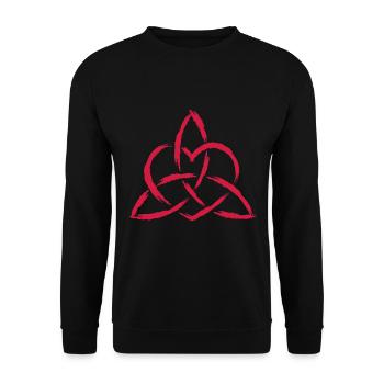 Triquetra Keltisches Herz Knoten Symbol - Unisex Pullover - Schwarz - Vorne - Alina (178cm) & Michal (187cm)