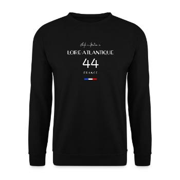Das Leben ist besser in LOIRE-ATLANTIQUE Nummer 44 Loire - Unisex Pullover - Schwarz - Vorne - Alina (178cm) & Michal (187cm)