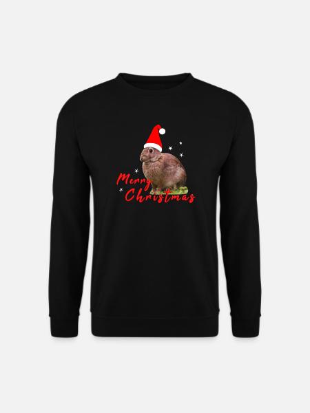 Merry Christmas Hase - Unisex Pullover - Schwarz