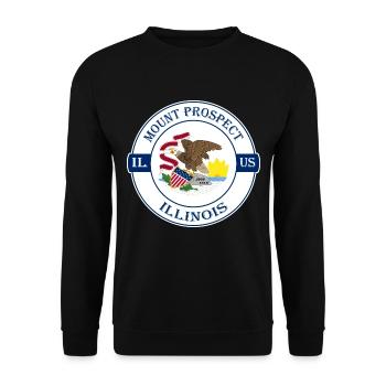 unt Prospect Illinois Flagge USA Souvenir Abzeichen - Unisex Pullover - Schwarz - Vorne - Alina (178cm) & Michal (187cm)