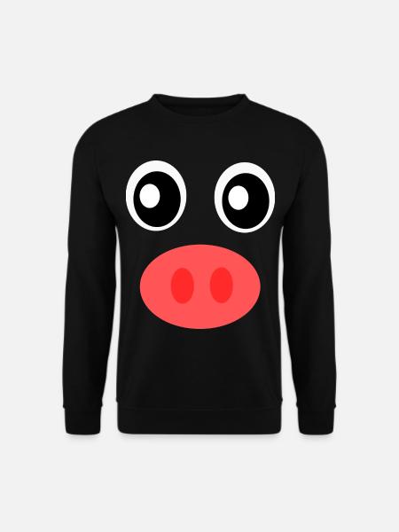 Lustiges Schwein Gesicht  - Unisex Pullover - Schwarz