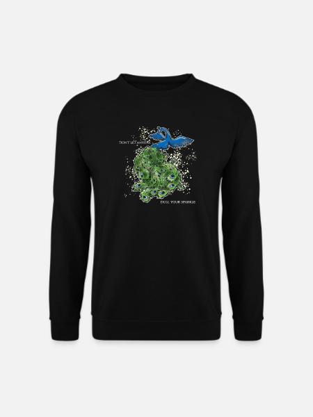 vogel pfau art deco simpel spruch lustig funken - Unisex Pullover - Schwarz