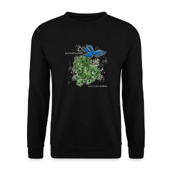 vogel pfau art deco simpel spruch lustig funken - Unisex Pullover - Schwarz - Vorne - Alina (178cm) & Michal (187cm)