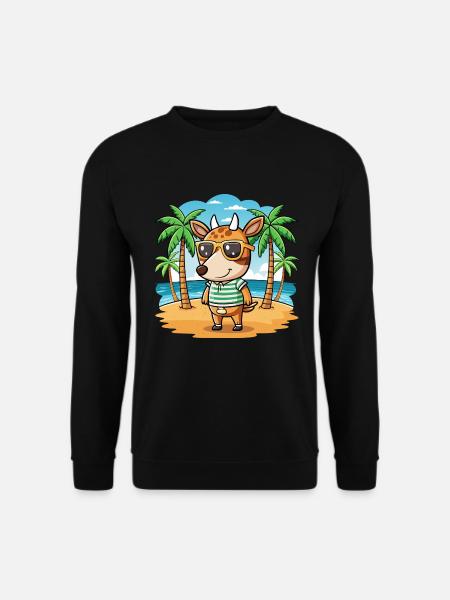 Okapi Lustige Cartoon Sommer Strand Sonnenbrille - Unisex Pullover - Schwarz