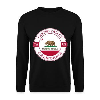 Castro Valley California Flagge USA Souvenir Logo - Unisex Pullover - Schwarz - Vorne - Alina (178cm) & Michal (187cm)