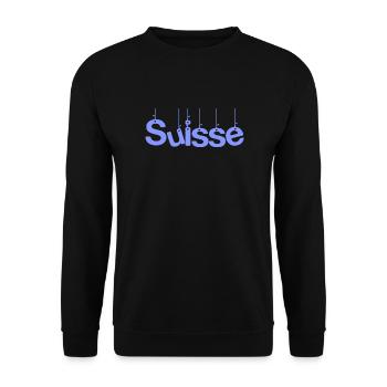 SWITZERLAND. HUMOR. COUNTRY. FLAG. GENEVA. LAUSANNE - Unisex Sweatshirt - black - Front - Alina (178cm) & Michal (187cm)