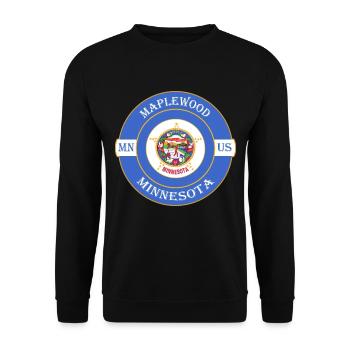 Maplewood Minnesota Flagge USA Reise Souvenir Abzeichen - Unisex Pullover - Schwarz - Vorne - Alina (178cm) & Michal (187cm)