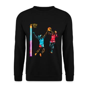 Temporeicher Netzball Mannschaftssport - Unisex Pullover - Schwarz - Vorne - Alina (178cm) & Michal (187cm)