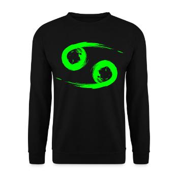 Krebs Cancer Sternzeichen Design Symbol Grün - Unisex Pullover - Schwarz - Vorne - Alina (178cm) & Michal (187cm)