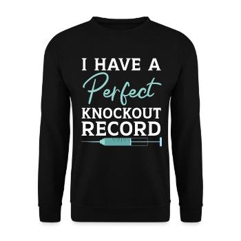 Ich habe einen perfekten Knockout-Rekord Anästhesi - Unisex Pullover - Schwarz - Vorne - Alina (178cm) & Michal (187cm)