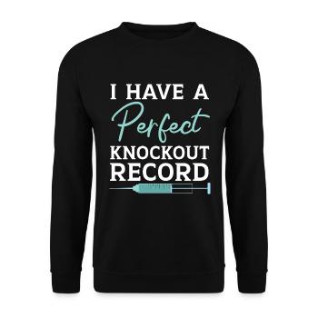 Ich habe einen perfekten Knockout-Rekord Anästhesi - Unisex Pullover - Schwarz - Vorne - Alina (178cm) & Michal (187cm)