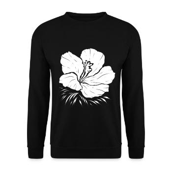 Weiße Orchidee Blüte Geschenk Orchideenliebhaber - Unisex Pullover - Schwarz - Vorne - Alina (178cm) & Michal (187cm)