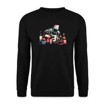 Stilvoller Cocktailmixer Barkeeper - Unisex Pullover - Schwarz - Vorne - Alina (178cm) & Michal (187cm)