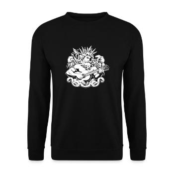 Neptune with guitar - Unisex Sweatshirt - black - Front - Alina (178cm) & Michal (187cm)