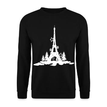 WEIHNACHTEN EIFFEL TOUR 2,Eiffelturm paris - Unisex Pullover - Schwarz - Vorne - Alina (178cm) & Michal (187cm)