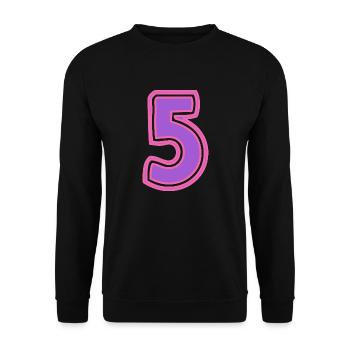 5. 5 ANS. 5e ANNIVERSAIRE. ANNIVERSAIRE 5 ANS - Sweat-shirt Unisexe - noir - Devant - Alina (178cm) & Michal (187cm)